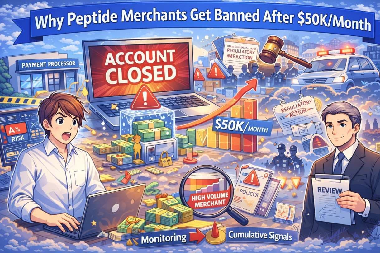 Why Peptide Merchants Get Banned After $50K/Month